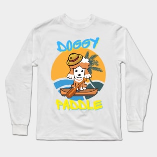 Cute French poodle doing the doggy paddle on a boat Long Sleeve T-Shirt